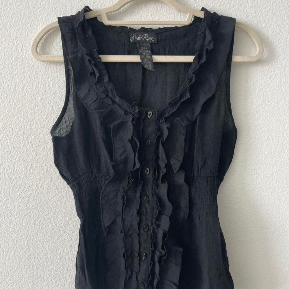 Susie Rose Babydoll Tank Top Women's M Y2K Vintage 2000s Office Siren Workwear